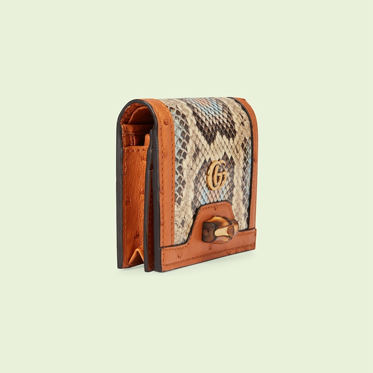 658244.E12CT.8353.007.080.0000.Light Gucci Diana python card case wallet
